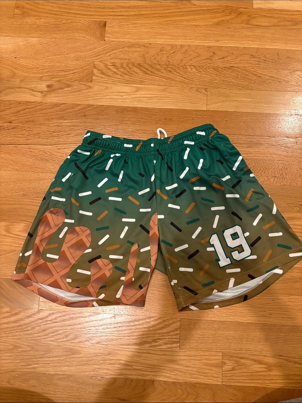 Ice Cream Athletic Shorts with Number 19
